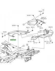 Coque arrière gauche Kawasaki Versys 650 (2022-2024) | Moto Shop 35