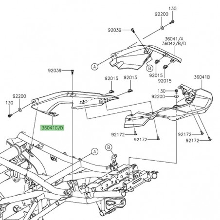 Coque arrière gauche Kawasaki Versys 650 (2022-2024) | Moto Shop 35