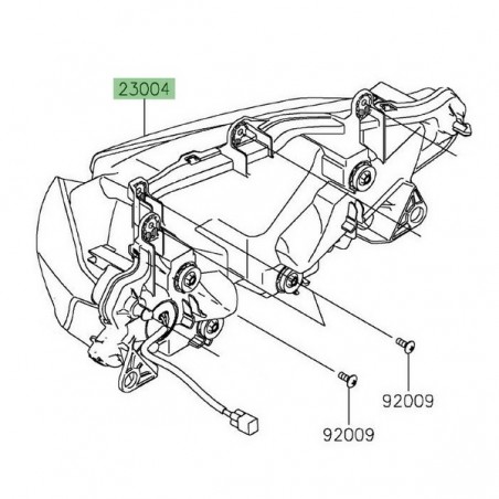 Optique de phare avant à Leds Kawasaki 230040420 | Moto Shop 35