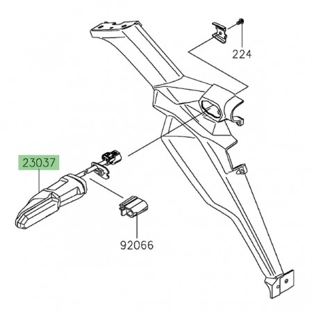 Clignotant arrière gauche à Leds Kawasaki Versys 650 (2022-2024) | Réf. 230370424