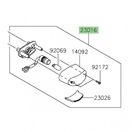 Éclairage de plaque Kawasaki 230160655 | Moto Shop 35