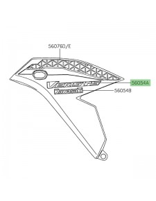 Autocollant "Versys" Flanc de carénage Kawasaki Versys 650 (2022) | Réf. 560543792