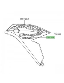 Autocollant "Kawasaki" Flanc de carénage Kawasaki Versys 650 (2022) | Réf. 560543793