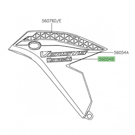 Autocollant "Kawasaki" Flanc de carénage Kawasaki Versys 650 (2022) | Réf. 560543793