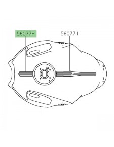 Autocollant avant réservoir Kawasaki Versys 650 (2024) | Réf. 560771210