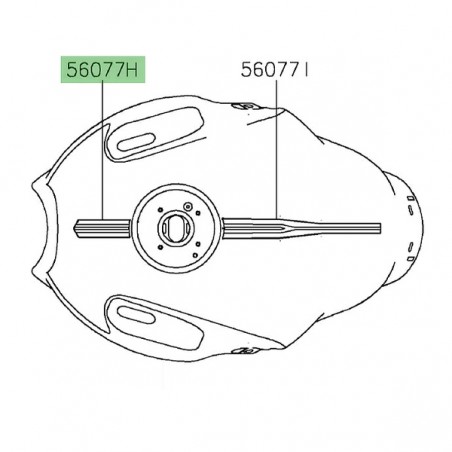 Autocollant avant réservoir Kawasaki Versys 650 (2024) | Réf. 560771210