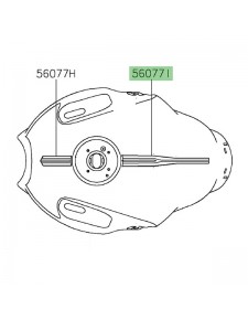 Autocollant arrière réservoir Kawasaki Versys 650 (2024) | Réf. 560771211