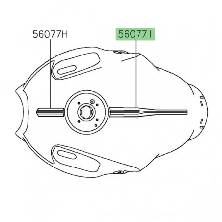 Autocollant arrière réservoir Kawasaki Versys 650 (2024) | Réf. 560771211