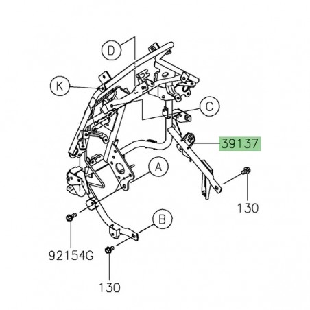 Araignée support tête de fourche Kawasaki Versys 650 (2022-2024) | Réf. 391370716