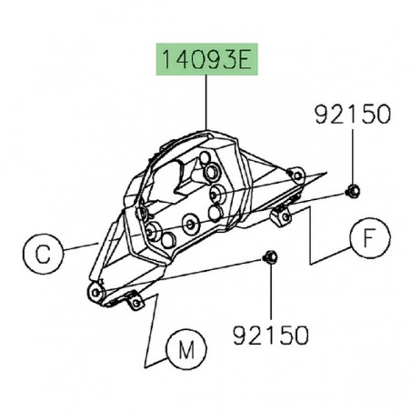 Entourage de compteur Kawasaki Versys 650 (2022-2024) | Réf. 140931194