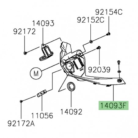 Intérieur de carénage gauche Kawasaki Versys 650 (2022-2024) | Réf. 140931205
