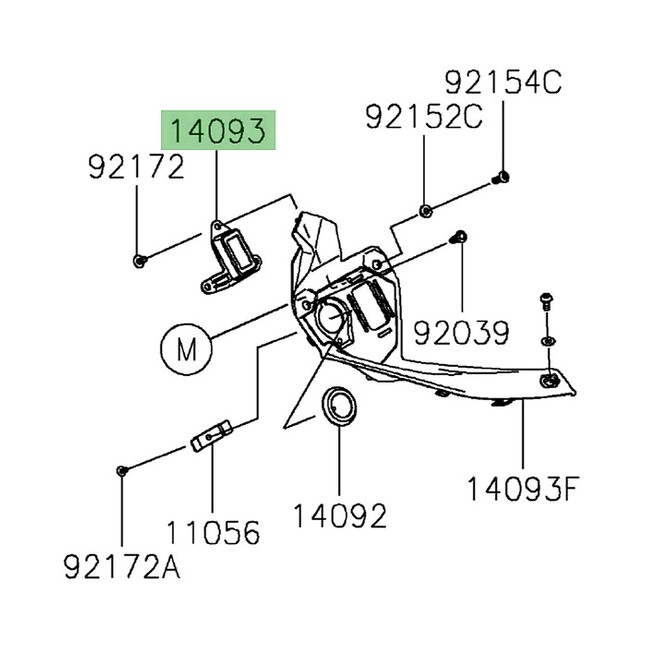 Obturateur feux additionnels Kawasaki 140930565 | Moto Shop 35
