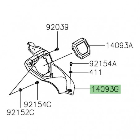 Intérieur de carénage droit Kawasaki Versys 650 (2022-2024) | Réf. 140931206