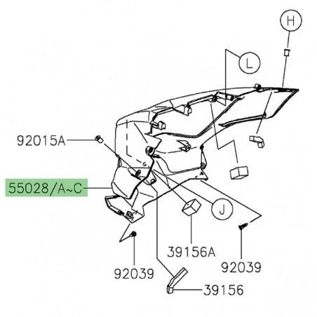 Tête de fourche peinte Kawasaki Versys 650 (2022-2024) | Moto Shop 35