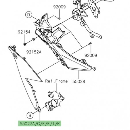 Flanc de carénage gauche Kawasaki Versys 650 (2022-2024) | Moto Shop 35