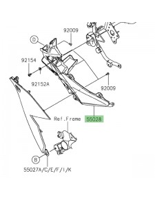 Intérieur flanc de carénage gauche Kawasaki Versys 650 (2022-2024) | Réf. 550280813