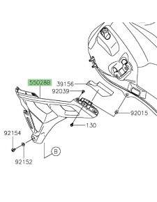 Écope de radiateur gauche Kawasaki Versys 650 (2022-2024) | Réf. 550280817