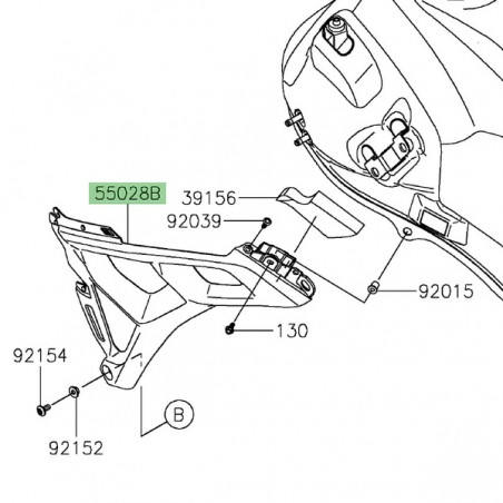 Écope de radiateur gauche Kawasaki Versys 650 (2022-2024) | Réf. 550280817