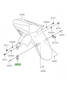 Patte fixation durites de frein garde-boue avant gauche Kawasaki Versys 1000 (2015-2024) | Réf. 921731312