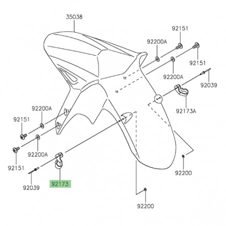 Patte fixation durites de frein garde-boue avant gauche Kawasaki Versys 1000 (2015-2024) | Réf. 921731312