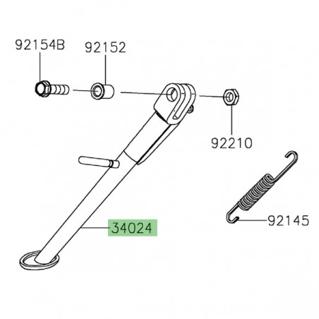 Béquille latérale Kawasaki 340240152 | Moto Shop 35