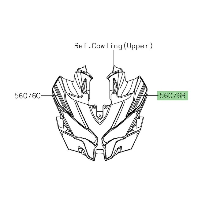 Autocollant décoratif gauche tête de fourche Kawasaki Versys 1000 S/SE (2023-2024) | Moto Shop 35