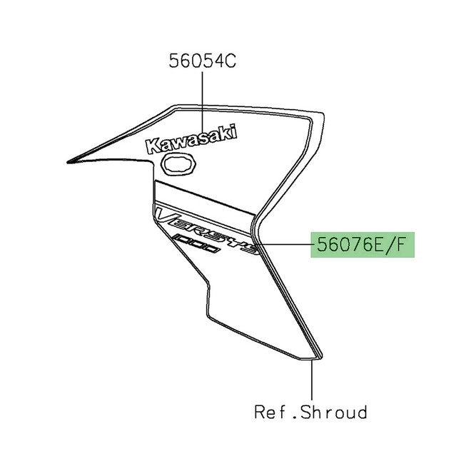 Autocollant "Versys 1000" écope de radiateur Kawasaki Versys 1000 (2023-2024) |Moto Shop 35