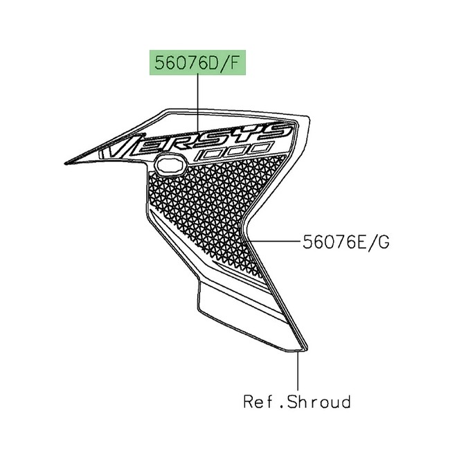 Autocollant "Versys 1000" écope de radiateur peinte Kawasaki Versys 1000 S/SE (2023-2024) |Moto Shop 35