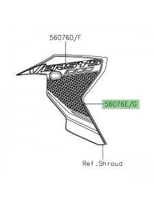 Autocollant décoratif écope de radiateur Kawasaki Versys 1000 S/SE (2023-2024) | Moto Shop 35