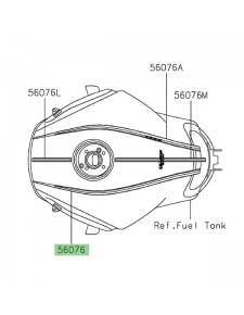 Liserè de réservoir gauche Kawasaki Versys 1000 S/SE (2022) | Moto Shop 35