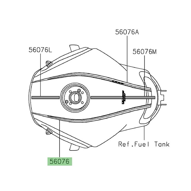 Liserè de réservoir gauche Kawasaki Versys 1000 S/SE (2022) | Moto Shop 35