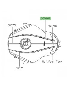 Liserè de réservoir droit Kawasaki Versys 1000 S/SE (2022) | Moto Shop 35