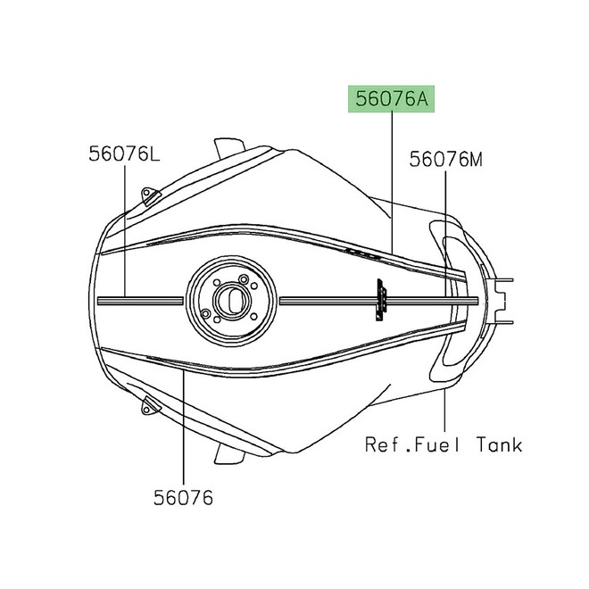 Liserè de réservoir droit Kawasaki Versys 1000 S/SE (2022) | Moto Shop 35