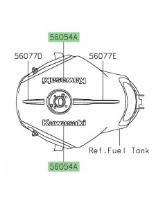 Autocollant "Kawasaki" réservoir Kawasaki Versys 1000 S/SE (2023-2024) | Réf. 560541404