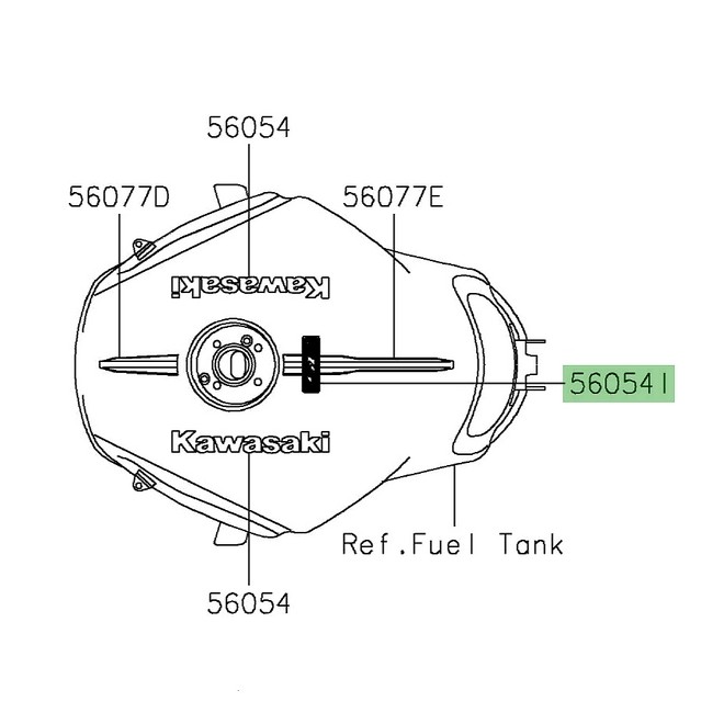 Autocollant 3D "SE" réservoir Kawasaki Versys 1000 SE (2019-2024) |Réf. 560542435