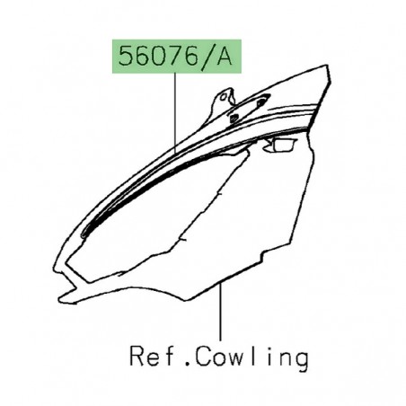 Autocollant décoratif tête de fourche Kawasaki Ninja 1000SX (2020) | Réf. 560761021 - 560761022