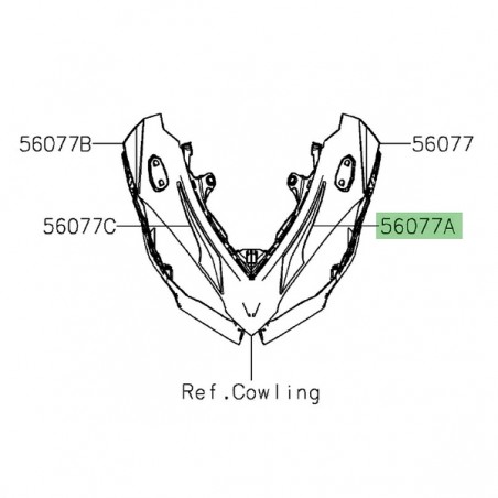 Autocollant décoratif avant gauche tête de fourche Kawasaki Ninja 1000SX (2024) | Moto Shop 35