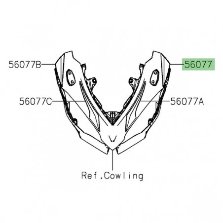 Autocollant décoratif arrière gauche tête de fourche Kawasaki Ninja 1000SX (2024) | Moto Shop 35