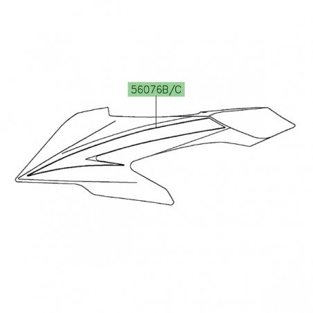 Autocollant central flanc de tête de fourche Kawasaki Ninja 1000SX (2020) | Moto Shop 35