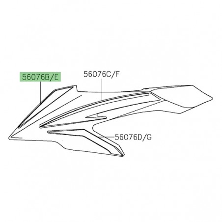 Autocollant supérieur flanc de tête de fourche Kawasaki Ninja 1000SX (2021) | Moto Shop 35