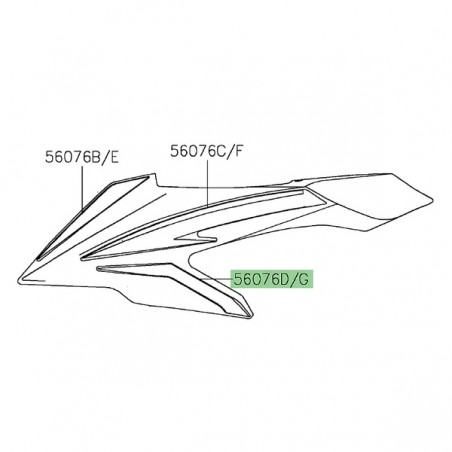Autocollant inférieur flanc de tête de fourche Kawasaki Ninja 1000SX (2021) | Moto Shop 35