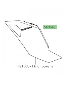 Autocollant "Liquid Cooled" flanc de carénage Kawasaki Ninja 1000SX 40ième anniversaire (2024) | Réf. 560544102