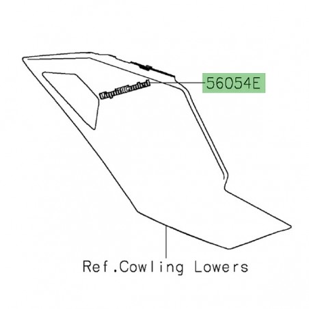 Autocollant "Liquid Cooled" flanc de carénage Kawasaki Ninja 1000SX 40ième anniversaire (2024) | Réf. 560544102