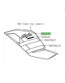 Autocollant "Ninja" flanc de carénage Kawasaki Ninja 1000SX (2020) | Réf. 560542729