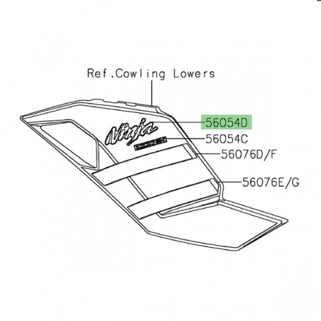 Autocollant "Ninja" flanc de carénage Kawasaki Ninja 1000SX (2020) | Réf. 560542729