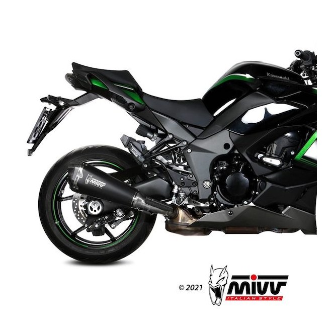 Silencieux MIVV Delta Race Inox noir Kawasaki Ninja 1000SX (2020-2024) | Réf. K.054.LDRB