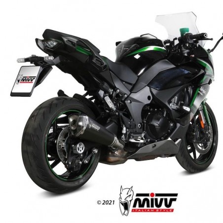 Silencieux MIVV Delta Race Inox noir Kawasaki Ninja 1000SX (2020-2024) | Réf. K.054.LDRB