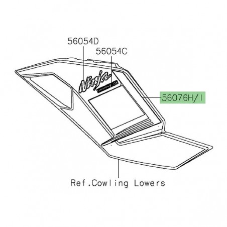 Autocollant décoratif flanc de carénage Kawasaki Ninja 1000SX (2021) | Moto Shop 35