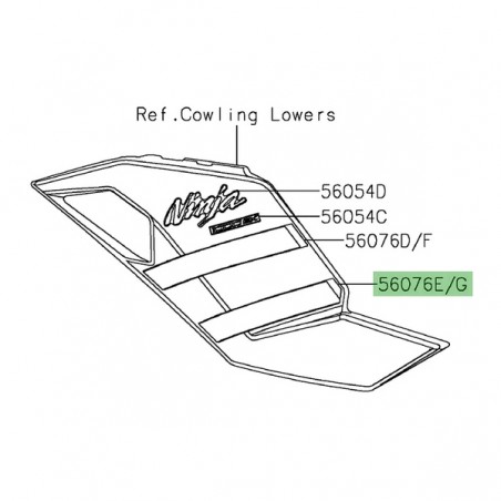 Autocollant inférieur supérieur flanc de carénage Kawasaki Ninja 1000SX (2020) | Moto Shop 35
