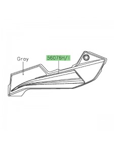 Autocollant sabot moteur Kawasaki Ninja 1000SX (2020) | Réf. 560761029 - 560761030